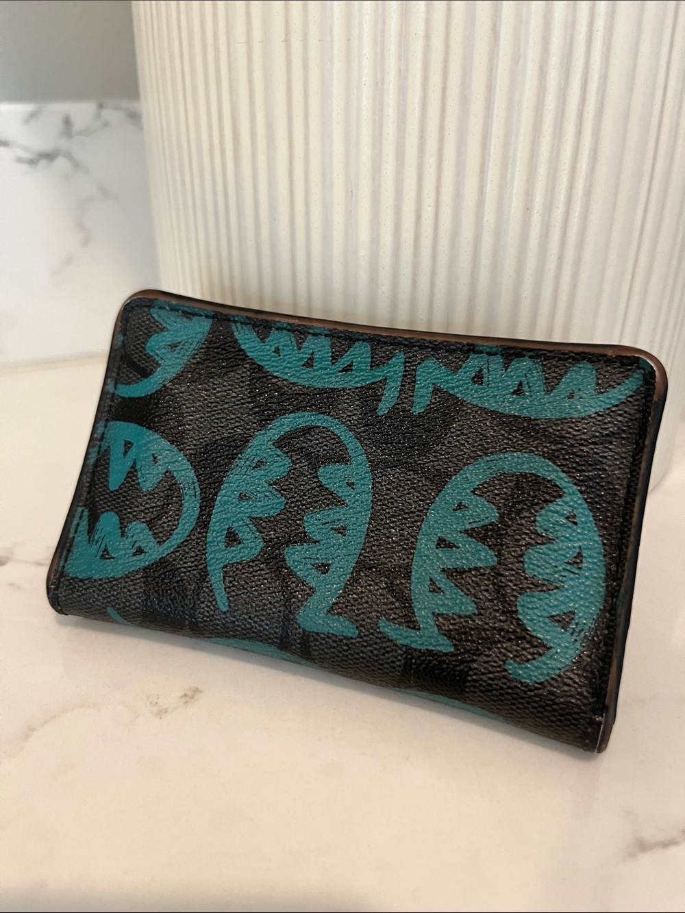 Rare Coach Rexy dinosaur signature print canvas wallet Guang Yu